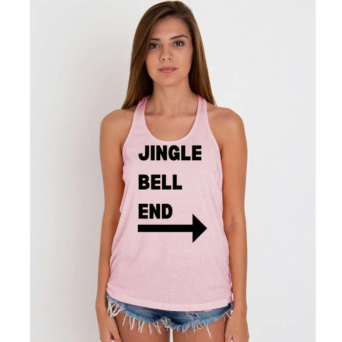 Jingle Bell End Rude Christmas Women's Knotted Racerback Tank