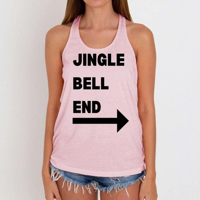 Jingle Bell End Rude Christmas Women's Knotted Racerback Tank