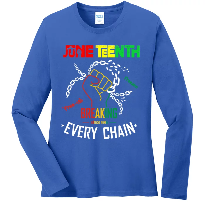 Junenth Breaking Every Chain Since 1865 Cute Gift Ladies Long Sleeve Shirt