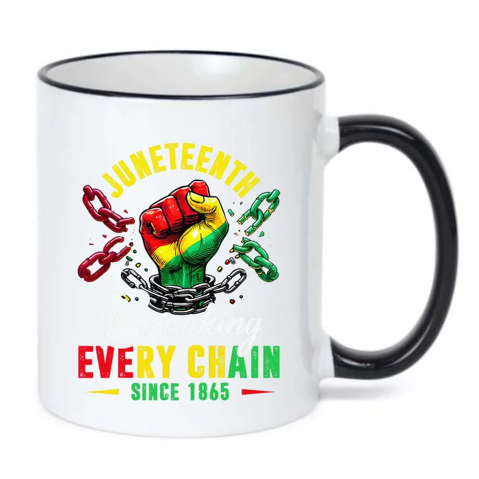 Juneteenth Breaking Every Chain Since 1865 Black Color Changing Mug