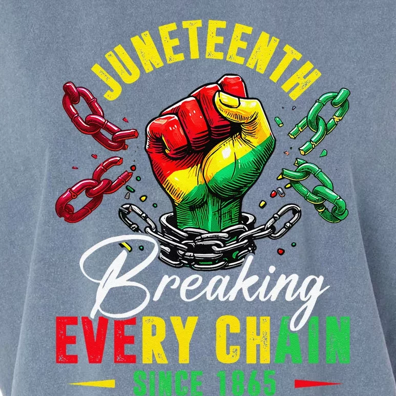 Juneteenth Breaking Every Chain Since 1865 Garment-Dyed Women's Muscle Tee