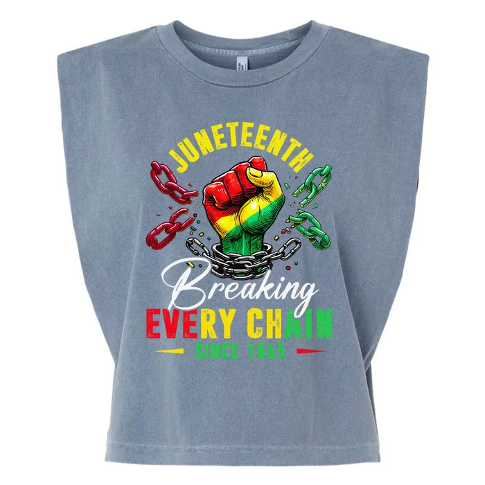 Juneteenth Breaking Every Chain Since 1865 Garment-Dyed Women's Muscle Tee