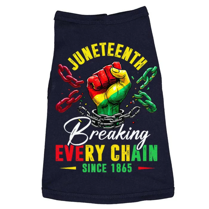 Juneteenth Breaking Every Chain Since 1865 Doggie Tank