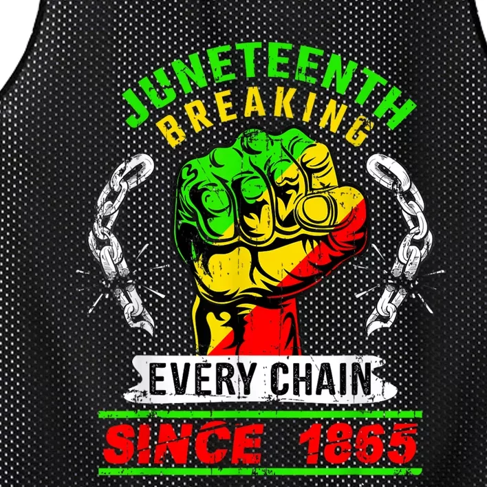 Juneteenth Breaking Every Chain Since 1865 African American Mesh Reversible Basketball Jersey Tank