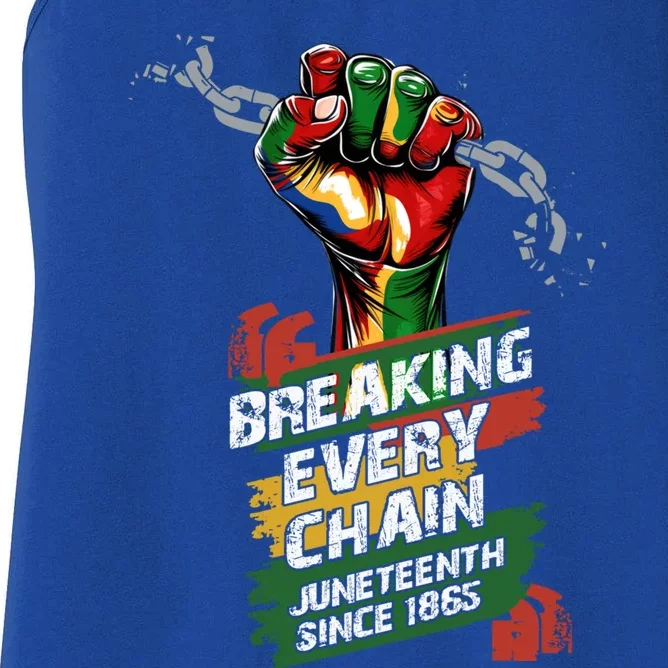 Junenth Breaking Every Chain Since 1865 Cute Gift Women's Racerback Tank