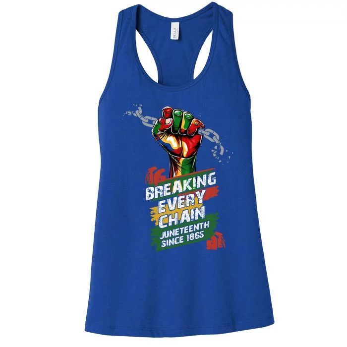 Junenth Breaking Every Chain Since 1865 Cute Gift Women's Racerback Tank