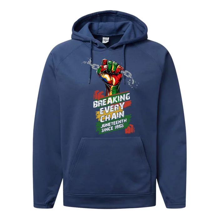 Junenth Breaking Every Chain Since 1865 Cute Gift Performance Fleece Hoodie