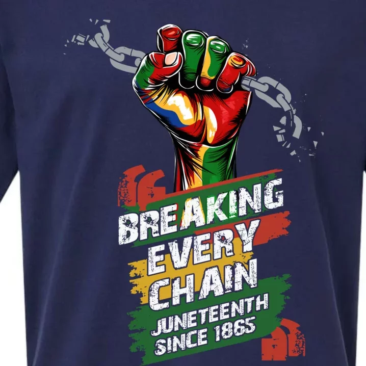 Junenth Breaking Every Chain Since 1865 Cute Gift Sueded Cloud Jersey T-Shirt