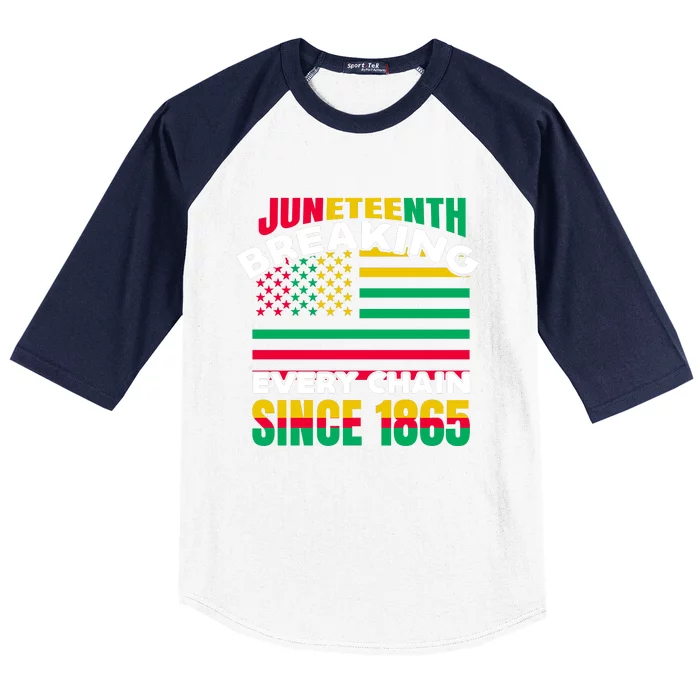 Juneteenth Breaking Every Chain Since 1865 Graphic Baseball Sleeve Shirt