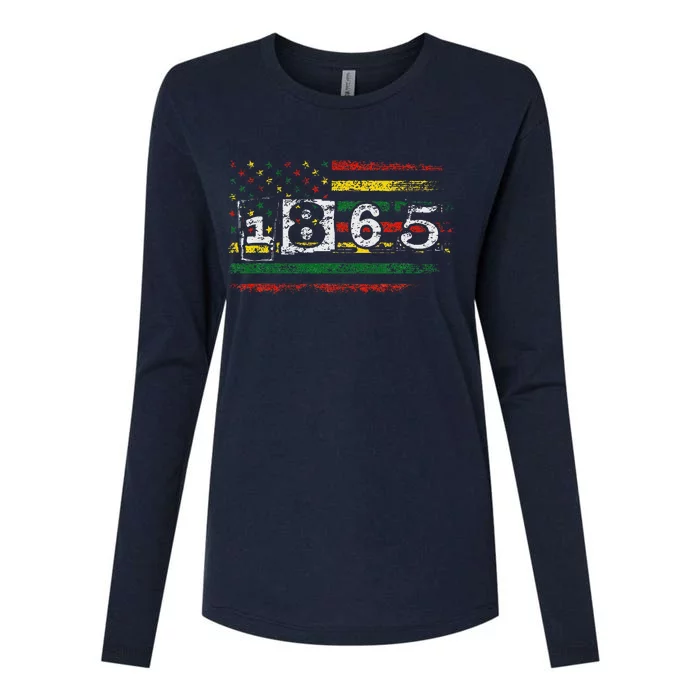 Juneteenth Black Emancipation Day 1865 Womens Cotton Relaxed Long Sleeve T-Shirt