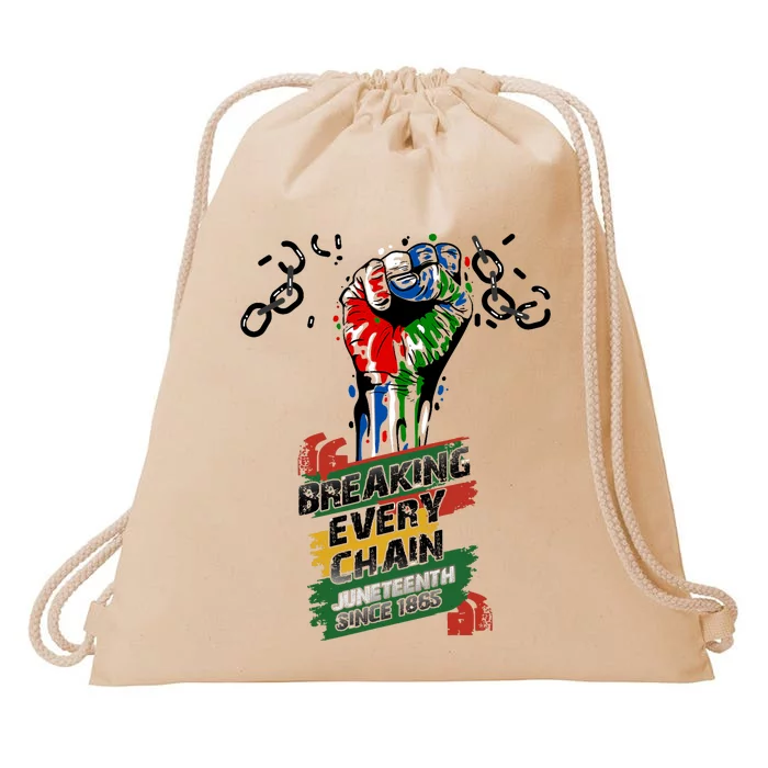 Juneteenth Breaking Every Chain Since 1865 Drawstring Bag