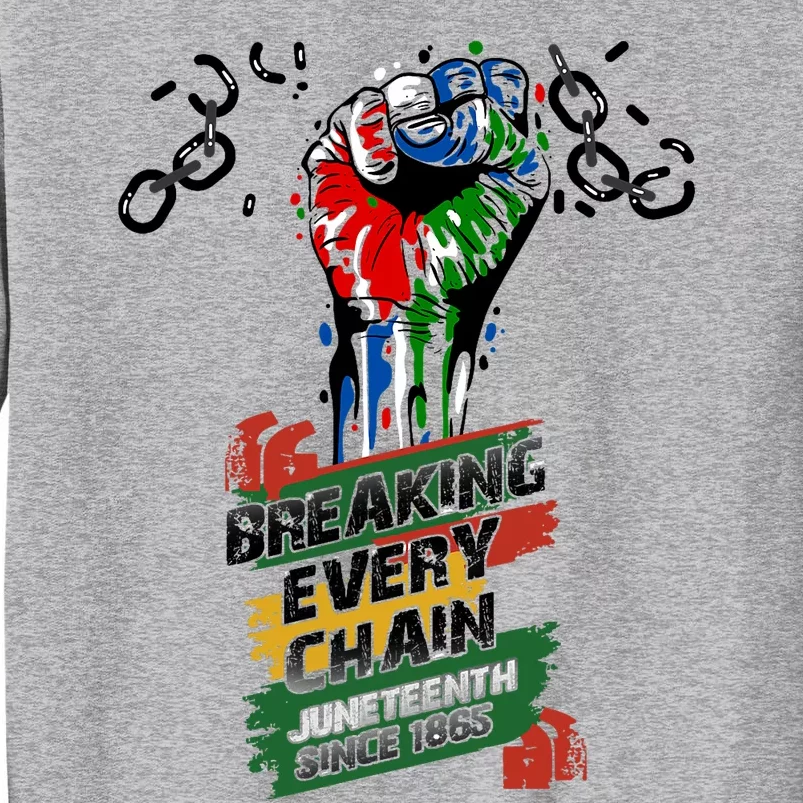 Juneteenth Breaking Every Chain Since 1865 Tall Sweatshirt