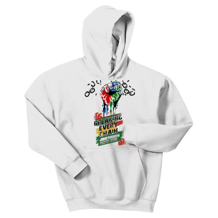 Juneteenth Breaking Every Chain Since 1865 Kids Hoodie