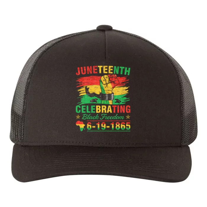 Juneteenth Breaking Every Chain Black Yupoong Adult 5-Panel Trucker Hat