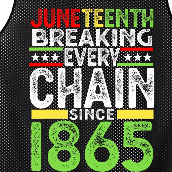 Juneteenth Breaking Every Chain Since 1865 Proud Afro Black Mesh Reversible Basketball Jersey Tank