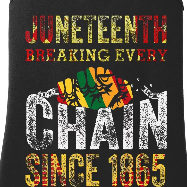 Juneteenth Breaking Every Chain Since 1865 Ladies Essential Tank