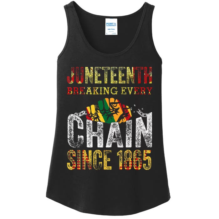 Juneteenth Breaking Every Chain Since 1865 Ladies Essential Tank