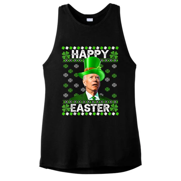 Joe Biden Easter Confused St Patricks Day Funny Biden Ladies Tri-Blend Wicking Tank