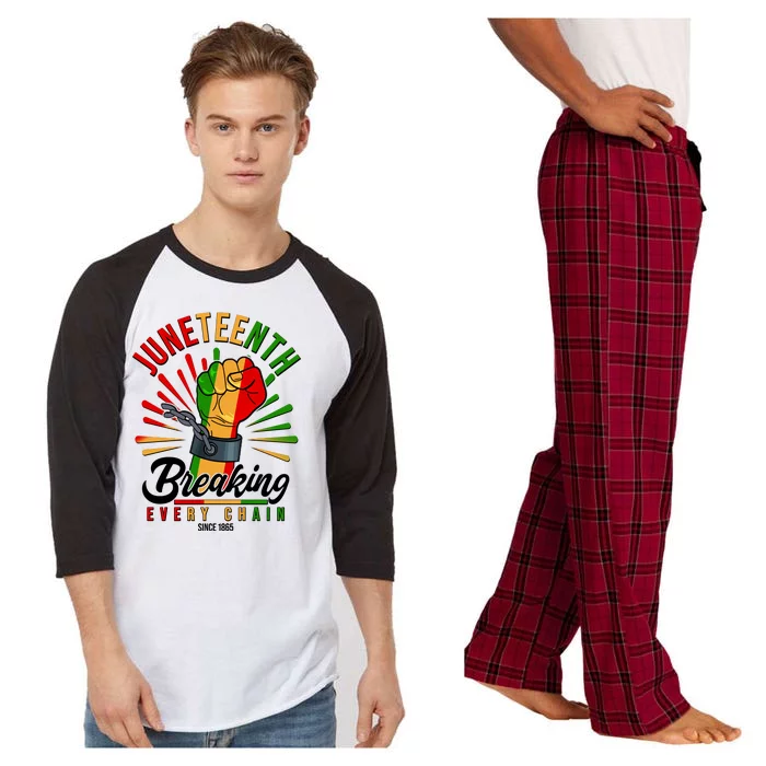 Juneteenth Breaking Every Chain Since 1865 Raglan Sleeve Pajama Set