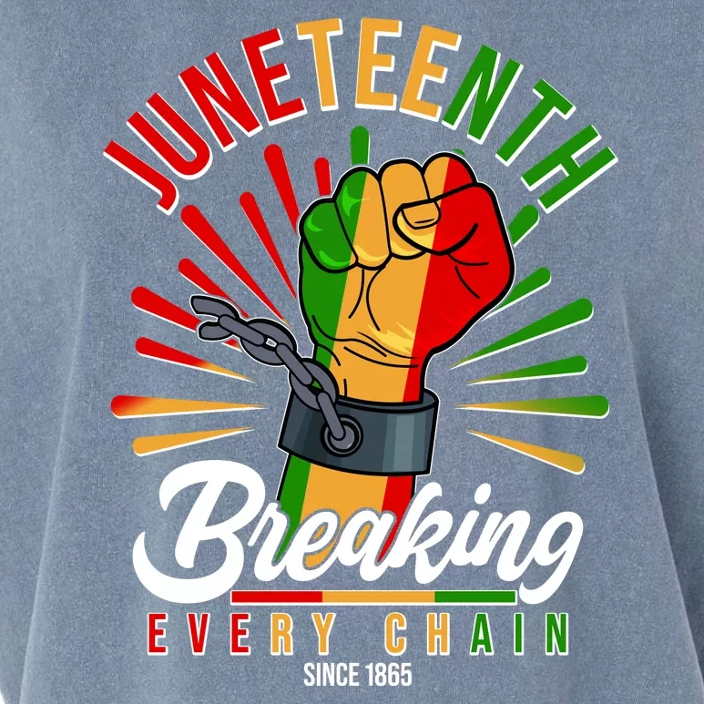 Juneteenth Breaking Every Chain Since 1865 Garment-Dyed Women's Muscle Tee