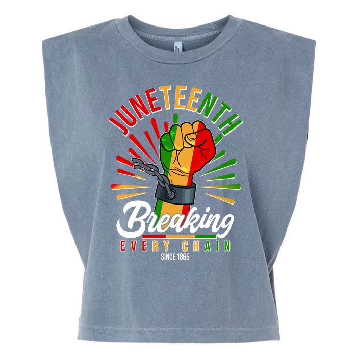 Juneteenth Breaking Every Chain Since 1865 Garment-Dyed Women's Muscle Tee