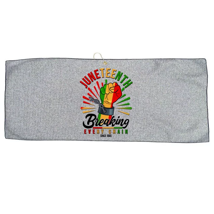 Juneteenth Breaking Every Chain Since 1865 Large Microfiber Waffle Golf Towel