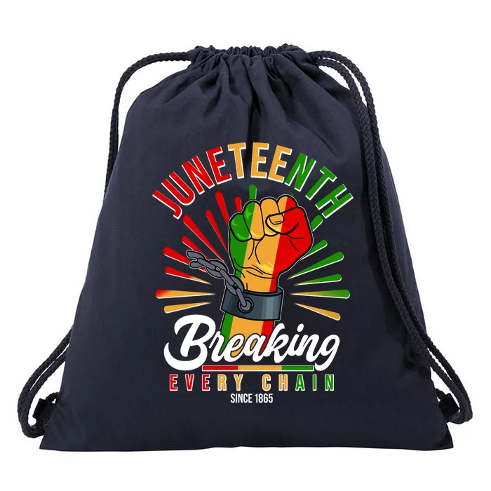 Juneteenth Breaking Every Chain Since 1865 Drawstring Bag