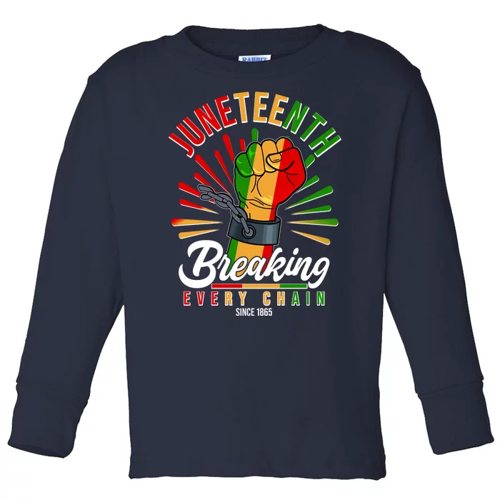 Juneteenth Breaking Every Chain Since 1865 Toddler Long Sleeve Shirt