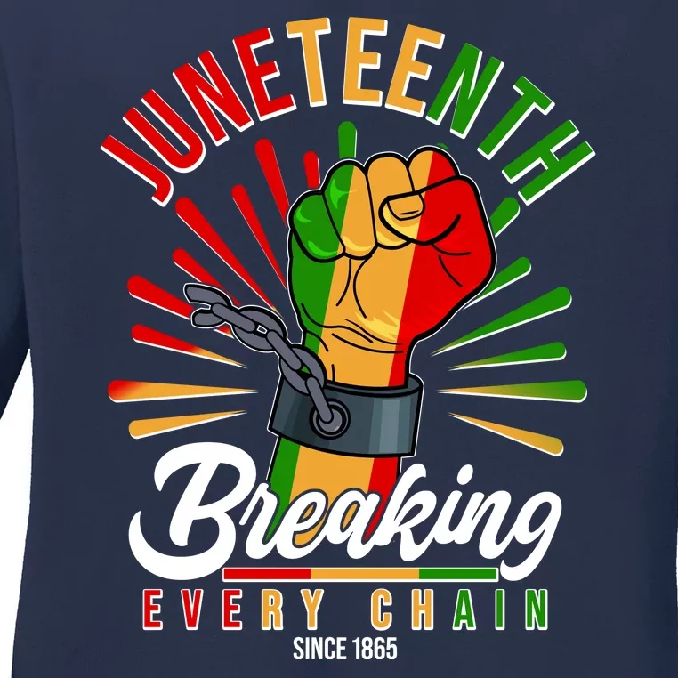 Juneteenth Breaking Every Chain Since 1865 Ladies Long Sleeve Shirt