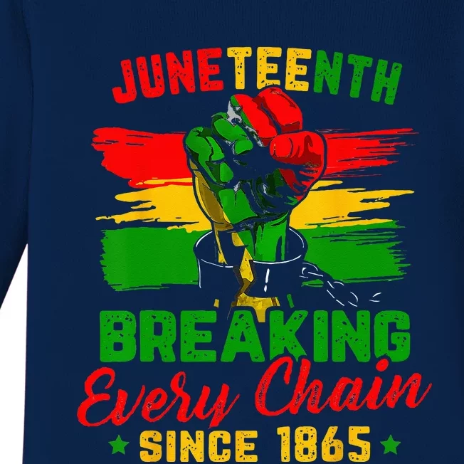 Juneteenth Breaking Every Chain Since 1865 Baby Long Sleeve Bodysuit