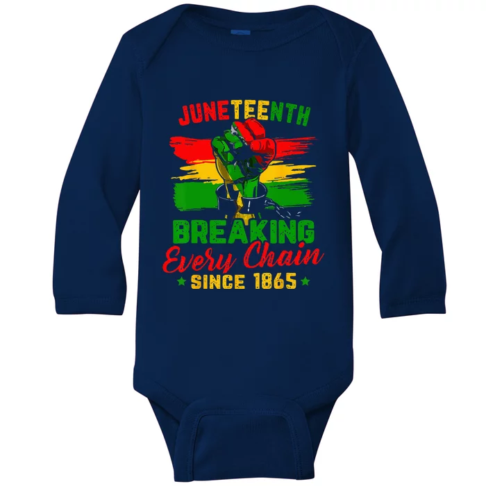 Juneteenth Breaking Every Chain Since 1865 Baby Long Sleeve Bodysuit