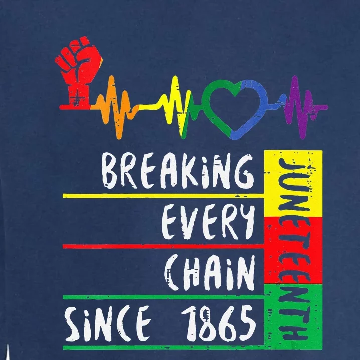 Juneteenth Breaking Every Chain Since 1865 Garment-Dyed Sweatshirt