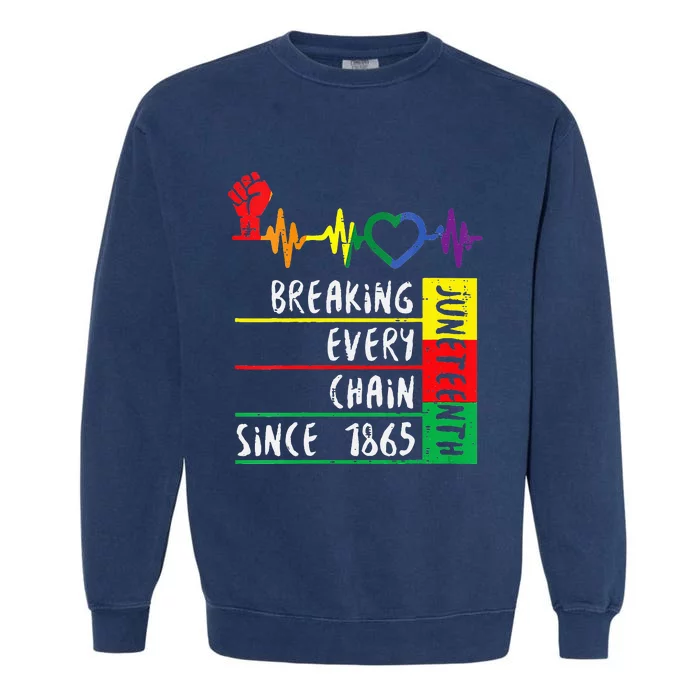 Juneteenth Breaking Every Chain Since 1865 Garment-Dyed Sweatshirt