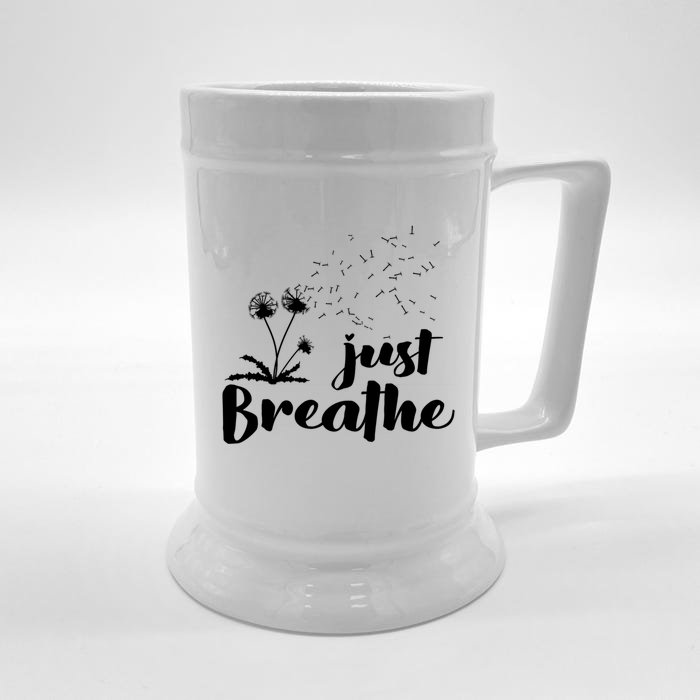 Just Breathe Energy Breathing Yoga Meditation Gift Front & Back Beer Stein