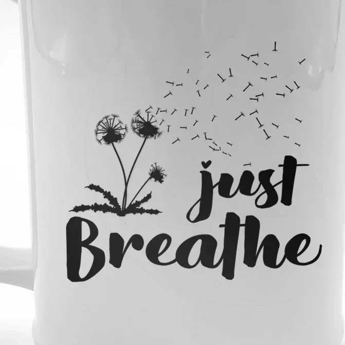 Just Breathe Energy Breathing Yoga Meditation Gift Front & Back Beer Stein