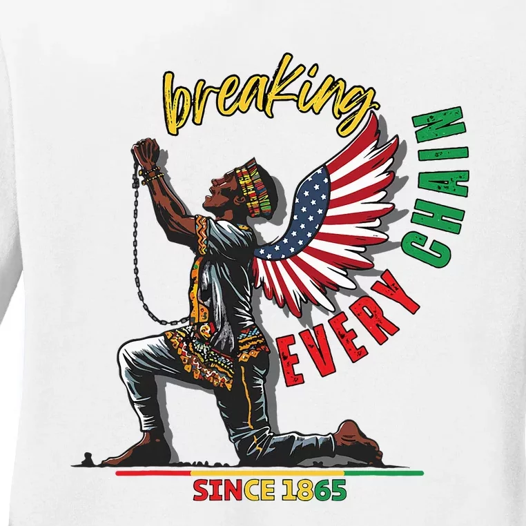 Juneteenth Breaking Every Chain Since 1865 Ladies Long Sleeve Shirt