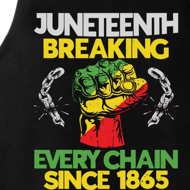 Juneteenth Breaking Every Chain Since 1865 African American Ladies Tri-Blend Wicking Tank