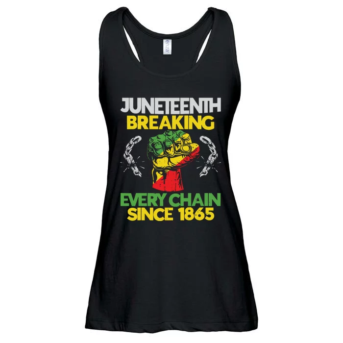 Juneteenth Breaking Every Chain Since 1865 African American Ladies Essential Flowy Tank