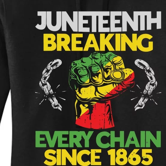 Juneteenth Breaking Every Chain Since 1865 African American Women's Pullover Hoodie