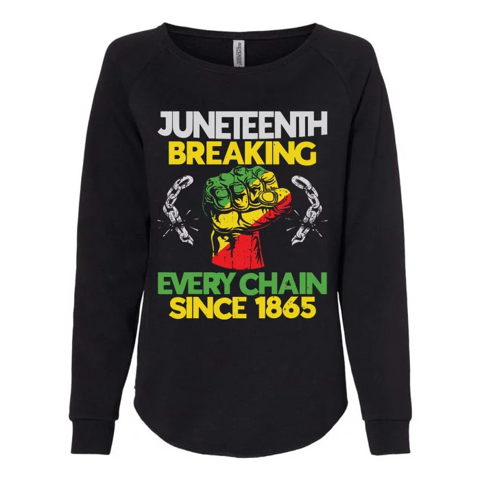 Juneteenth Breaking Every Chain Since 1865 African American Womens California Wash Sweatshirt