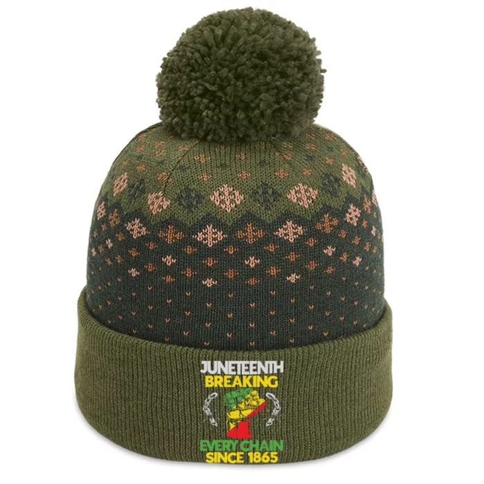 Juneteenth Breaking Every Chain Since 1865 African American The Baniff Cuffed Pom Beanie