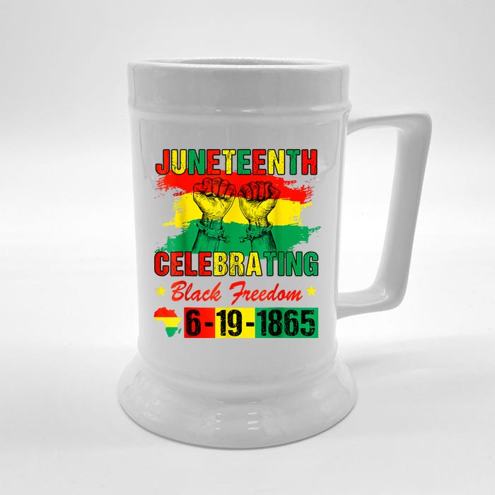 Juneteenth Breaking Every Chain Since 1865 African American Front & Back Beer Stein