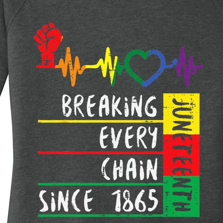 Juneteenth Breaking Every Chain Since 1865 Women's Perfect Tri Tunic Long Sleeve Shirt