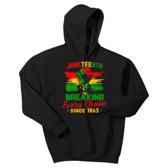 Juneteenth Breaking Every Chain Since 1865 Kids Hoodie