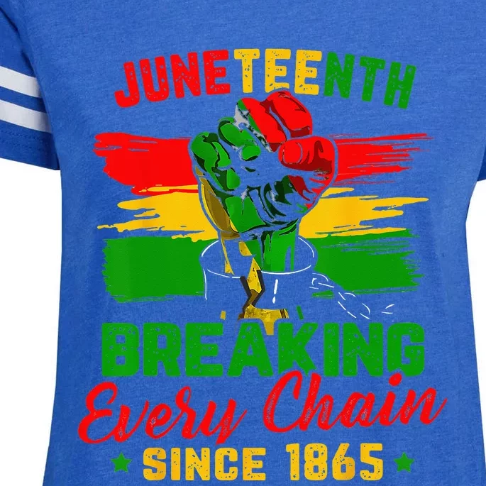 Juneteenth Breaking Every Chain Since 1865 Enza Ladies Jersey Football T-Shirt