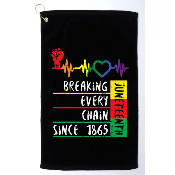 Juneteenth Breaking Every Chain Since 1865 Men Women Kids Platinum Collection Golf Towel