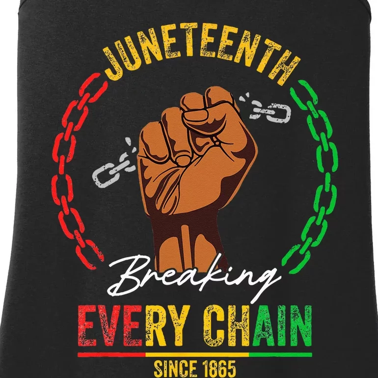 Juneteenth Breaking Every Chain Since 1865 Ladies Essential Tank