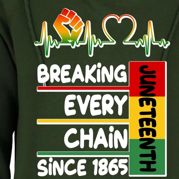 Juneteenth Breaking Every Chain Since 1865 Womens Funnel Neck Pullover Hood