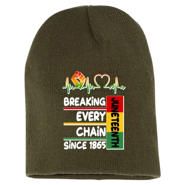 Juneteenth Breaking Every Chain Since 1865 Short Acrylic Beanie