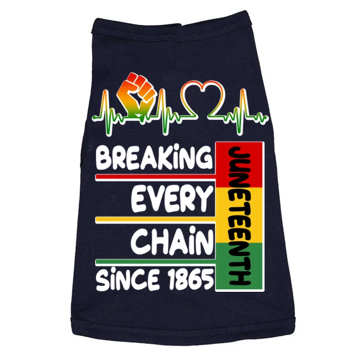 Juneteenth Breaking Every Chain Since 1865 Doggie Tank